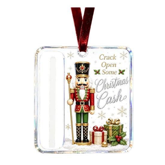Personalized Cash Gift Display Christmas Holder Ornament, Custom Acrylic Money Clip for Holiday Decorative Tree Decorations, Unique Hanging