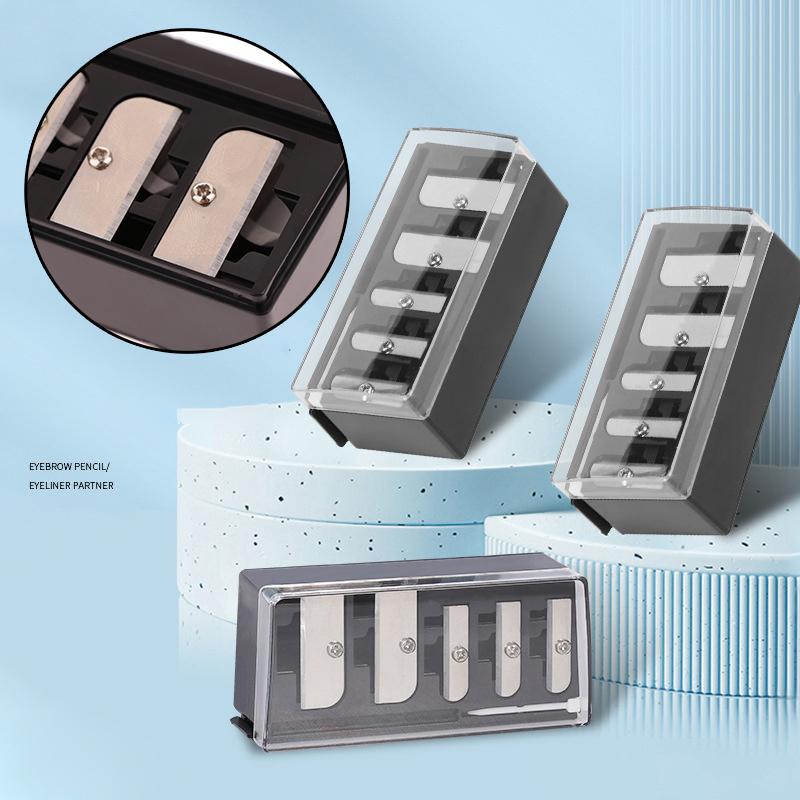 Ostrzałka 5-otworowa Wielofunkcyjna Ostrzałka do Ołówków z Pokrywką do Kredek do Ust i Kredek do Oczu