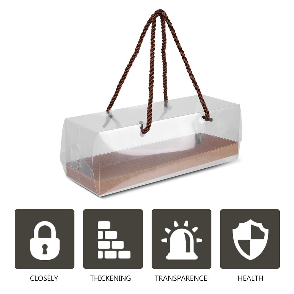 5 Stück Kuchenboxen Verpackung Tragbarer Koffer Dessertbehälter Gebäck Braun Verpackung