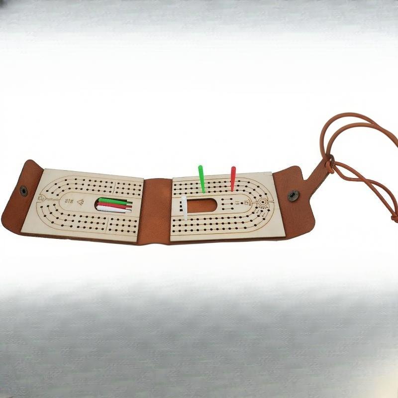 Portable Travel Cribbage Board Game Set Includes Storage Space 1 Deck 6 Pegs of Cards and Instructions Classic for Family Fun and Entertaining