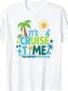 Men'S T-Shirt Vacation Style It'S Cruise Time Print with Palm Tree Sun And Sailboat Graphic Soft Breathable Blend Casual
