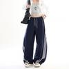 Men Women Loose Fit Striped Track Pants Casual Joggers Streetwear Style Comfortable Wide Leg Sweatpants