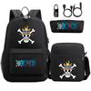 Large Capacity Schoolbag with Shoulder Strap; Student Three-piece Pencil Case Set