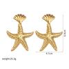 Anello Aperto INS Moda Acciaio Inossidabile Stella Marina Perla - Anello Dito Esagerato Placcato Oro 18K da Donna