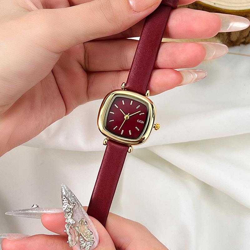 Retro Exquisite Small Sugar Cube Women S Watch, Small Student Watch, Casual Waterproof Women S Watch