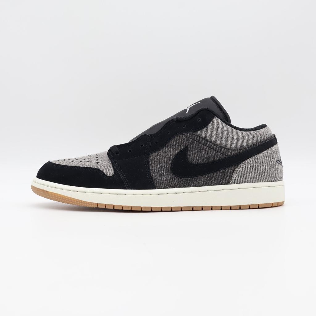 HJ4360-001 Nike Air Jordan 1 Low Dark Black Denim Light Smoke Grey Sail (Men's)