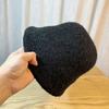 Lamb Wool Bucket Hat Women's Autumn and Winter Thickened Warm Basin Hat Solid Color Wool Bucket Hat