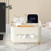 Multifunctional Tissue Box Cover Holder with Storage Compartments Large Capacity Rectangular Napkin Tissue Organizer