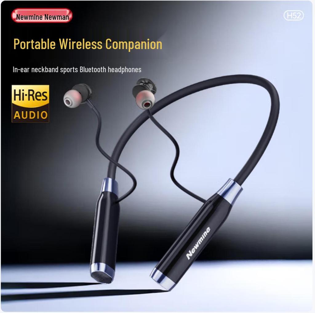 Newman H52 Neckband Sport Bluetooth Earphones, Wireless In-Ear, Bluetooth 6.0, 56-Hour Battery Life