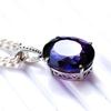 Natural 19Ct Purple Tanzanite Oval Pendant 925 Sterling Silver Certified Jewelry