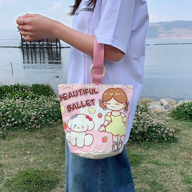 Ballet Girl Canvas Handbag 2-Pack