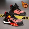 Boys' Winter 2025 Velvet-Lined Cotton Sneakers - Trendy Leather Surface for School Sports