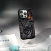 Japanese Dragon Super Cool Painting Phone Case for iPhone 17 16 E 15 14 13 12 Pro Max Sheepskin Silver-edged Protective Case