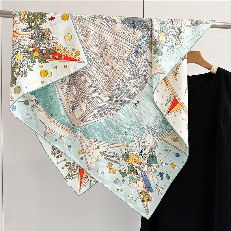 

110*110 см двухсторонний шелковый шарф женский щедрый шарф шелковый шарф шаль