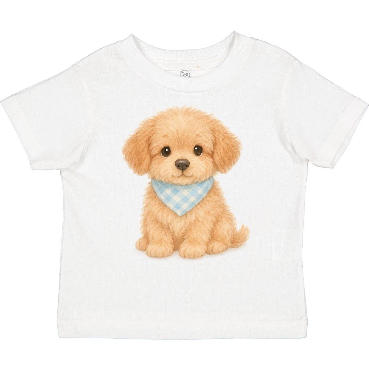 Inktastic Cute Fluffy Puppy With Blue Bandana Toddler T-Shirt Lover Drawing Art 110