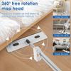 Flat Floor Mop 360 ° Rotating Floor Mop Extra Large Length 137 Cm Wet and Dry Hands-Free Dust Mop for Kitchen Living Room