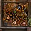Pumpkin Squirrel Window Art 9PCS Thanksgiving Static Clings, Fall Leaves Birds Cute Animals Autumn Clings for Glass Stickers, No-Adhesive Removable