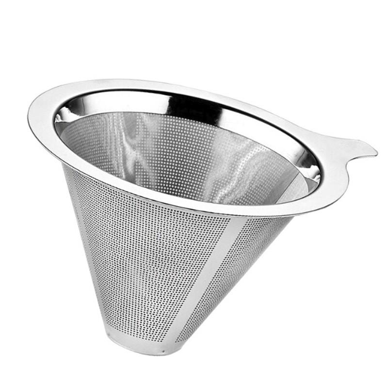 Coffee Filter Dripper Filter Tea Strainer Stainless Steel Pour Over Cone 2018