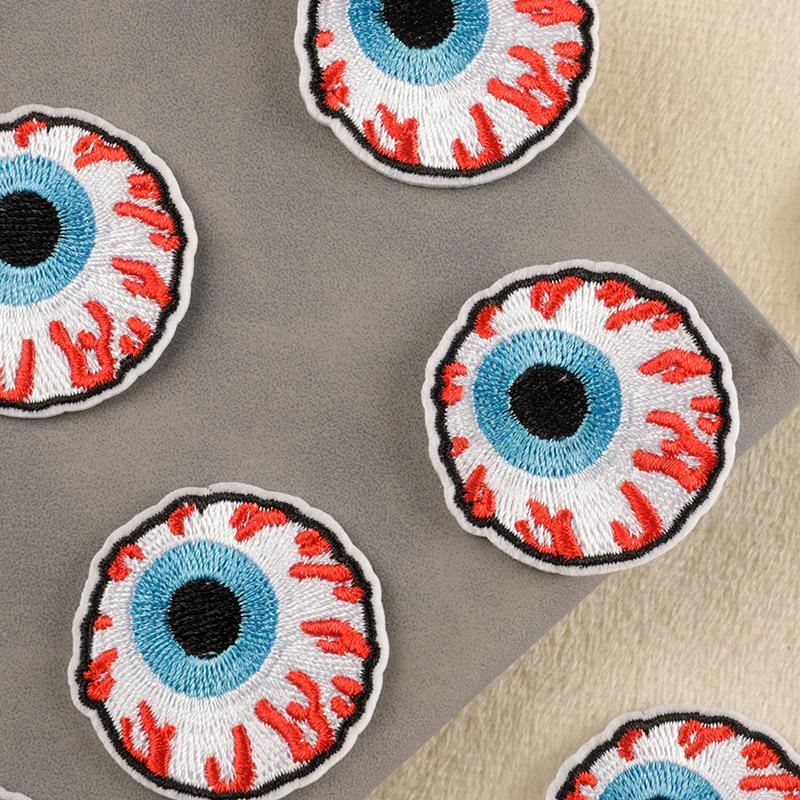 Embroidery Label Special-shaped Eyes Embroidery Sticker Clothing Accessories Badge Label Accessories Adhesive Patch Cloth Sticker