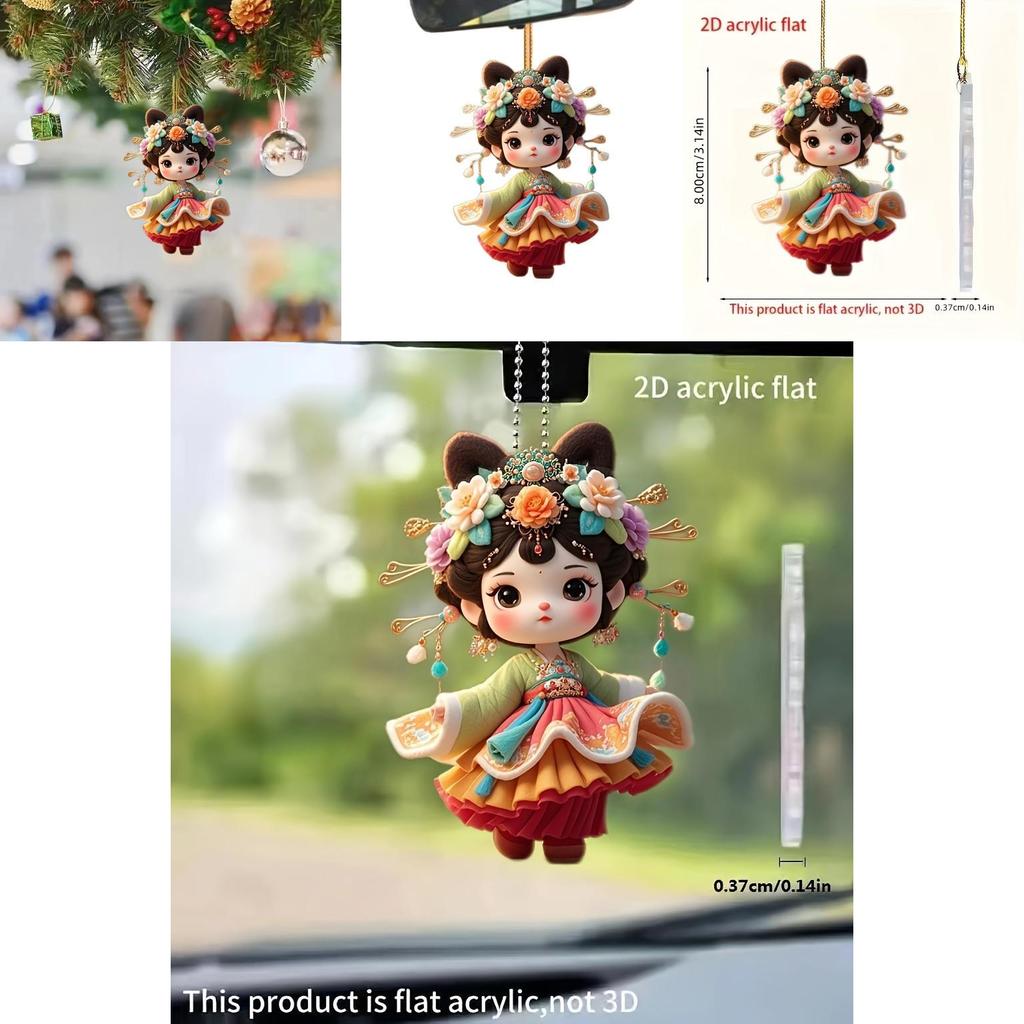 Cute Ancient Costume Girl Pattern Acrylic Pendant For Creative Auto Accessories