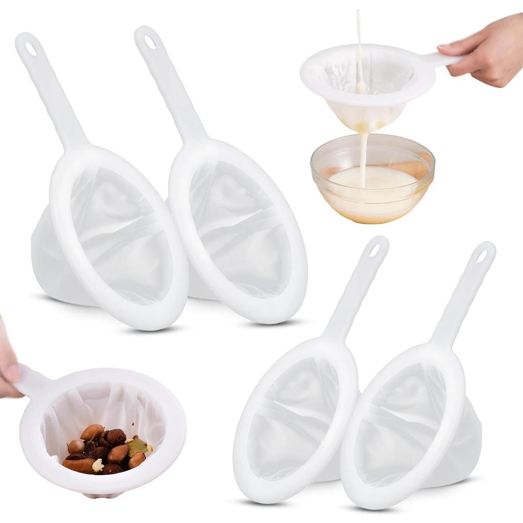 100/200/300/400 Mesh Washable Nylon Ultras-fine Filter Mesh Spoon Sieve Soybean Milk Juice Coffee Tea Filter Kitchen Colander