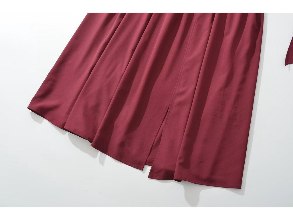 European Spring 2026: Women's Pure Color Spaghetti Strap Slit Dress