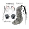 Faux Ears and Tail Set Ear Headband Costume Cosplay Animals Ears and Tail for Mardi Gras Kids Adults Stage Shows Carnival Easter