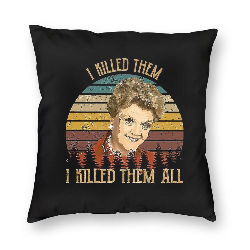 Mord ist ihr Hobby Ich habe sie getötet Quadratischer Kissenbezug Polyester Leinen Samt Kreativ Reißverschluss Dekorative Sofa Sitzkissenbezug