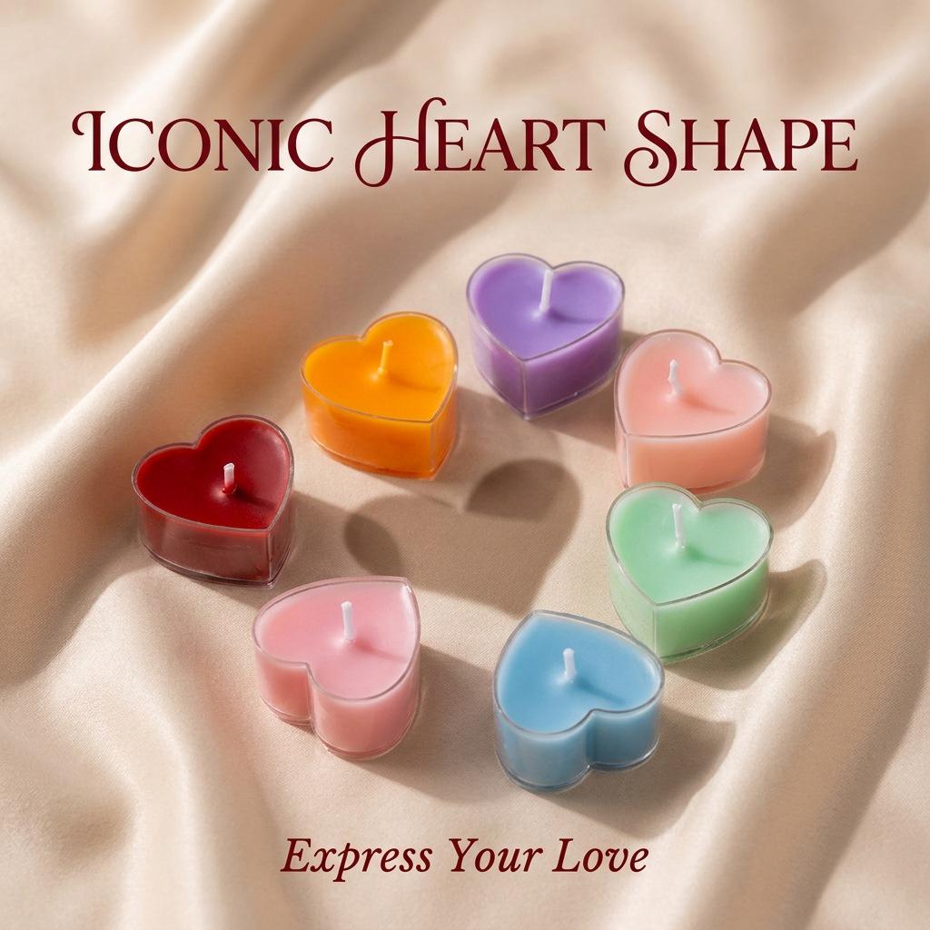Heart-Shaped Romantic Birthday Candles: Create a Cozy Candlelight Dinner Ambiance