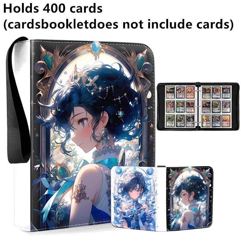 400pcs/900pcs Sailor Moon Card Album Book Folder 4/9 Card Slots Collections Zipper Double Pocket Zipper Card Binder Holder