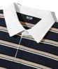 TRILLION Striped Rugby Oversized Pique Polo Shirt [Navy]