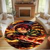 Demon Slayer Print Round Rug, Washable Floor Carpet, For Entryway Dorm Laundry Room Office Study, Home Decor Birthday Christmas Gift