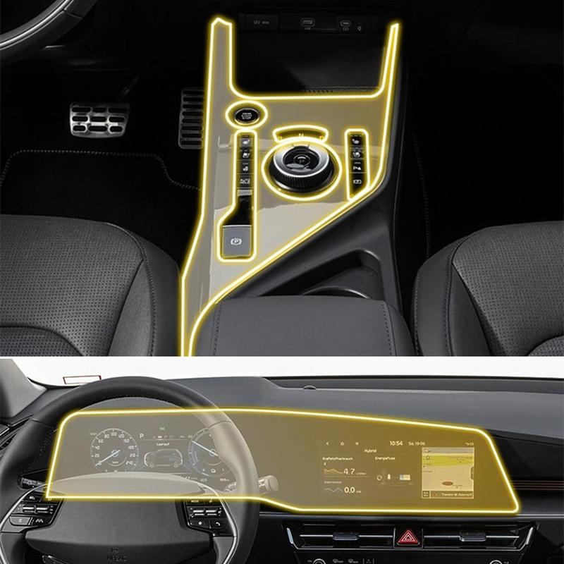 Film de Protection PPF prédécoupé pour Kia Niro SG2 2025 2024 Transparent TPU Navigation Panneau d'Engrenages Console Centrale Couverture Accessoires