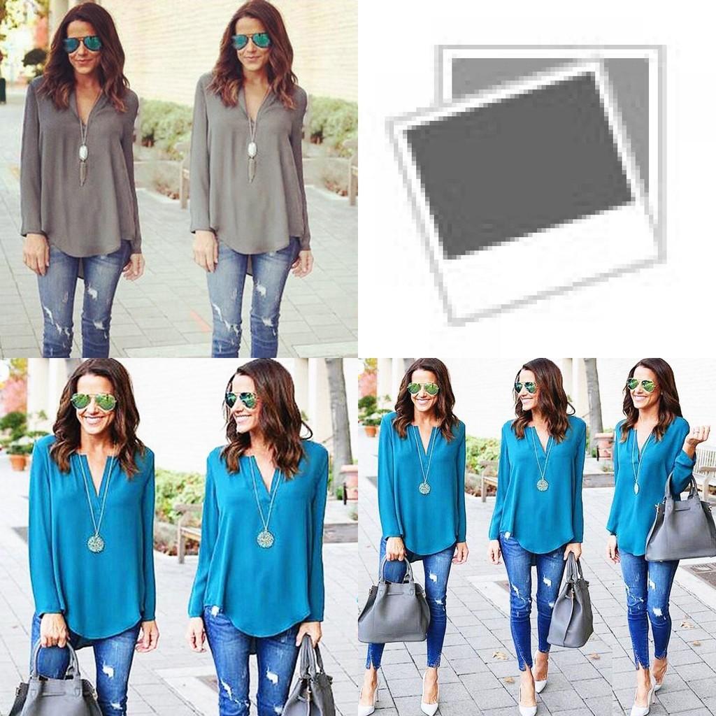 Elegant Fashion Women Blouse Chiffon Long Sleeve Ladies T Shirt Casual Loose Shirt Tops