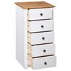 Sideboard in Weiß 46 x 40 x 89 cm Massives Kiefernholz Panama