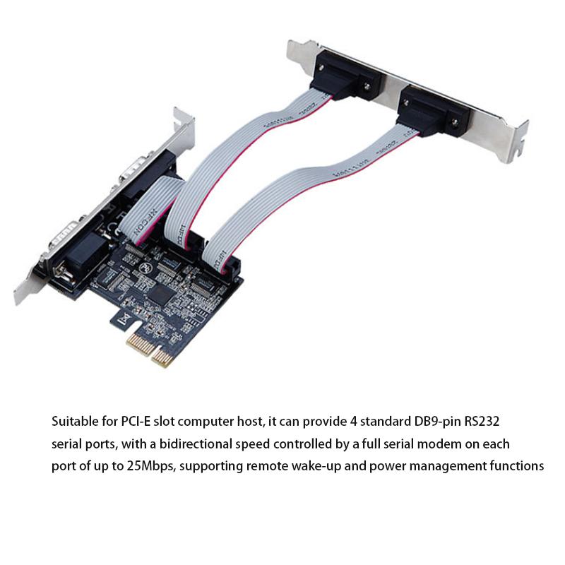 Expansion Serial Card PCI-E to RS232 serial card+parallel card PCI-E Riser Card PCI-E Expansion Card for Desktop AX99100 chip PCIE to Serial Port