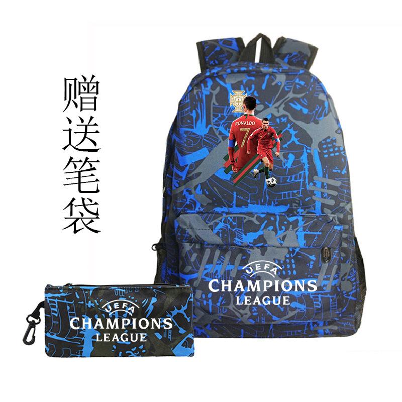Football Printed Student Backpack Multifunctional Usb Interface Large Capacity Leisure Travel Backpack