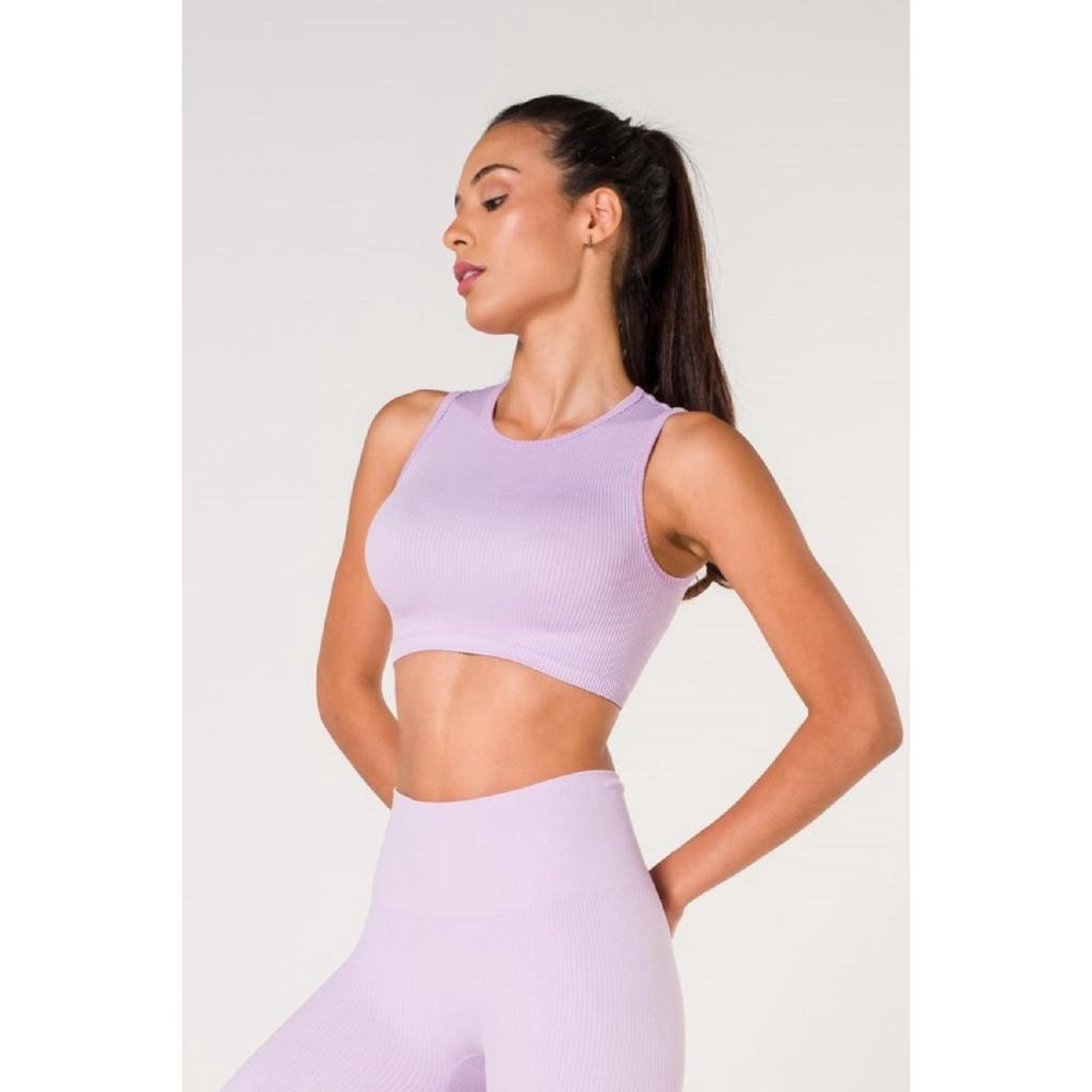 Nahtloser, gerippter Sport-BH