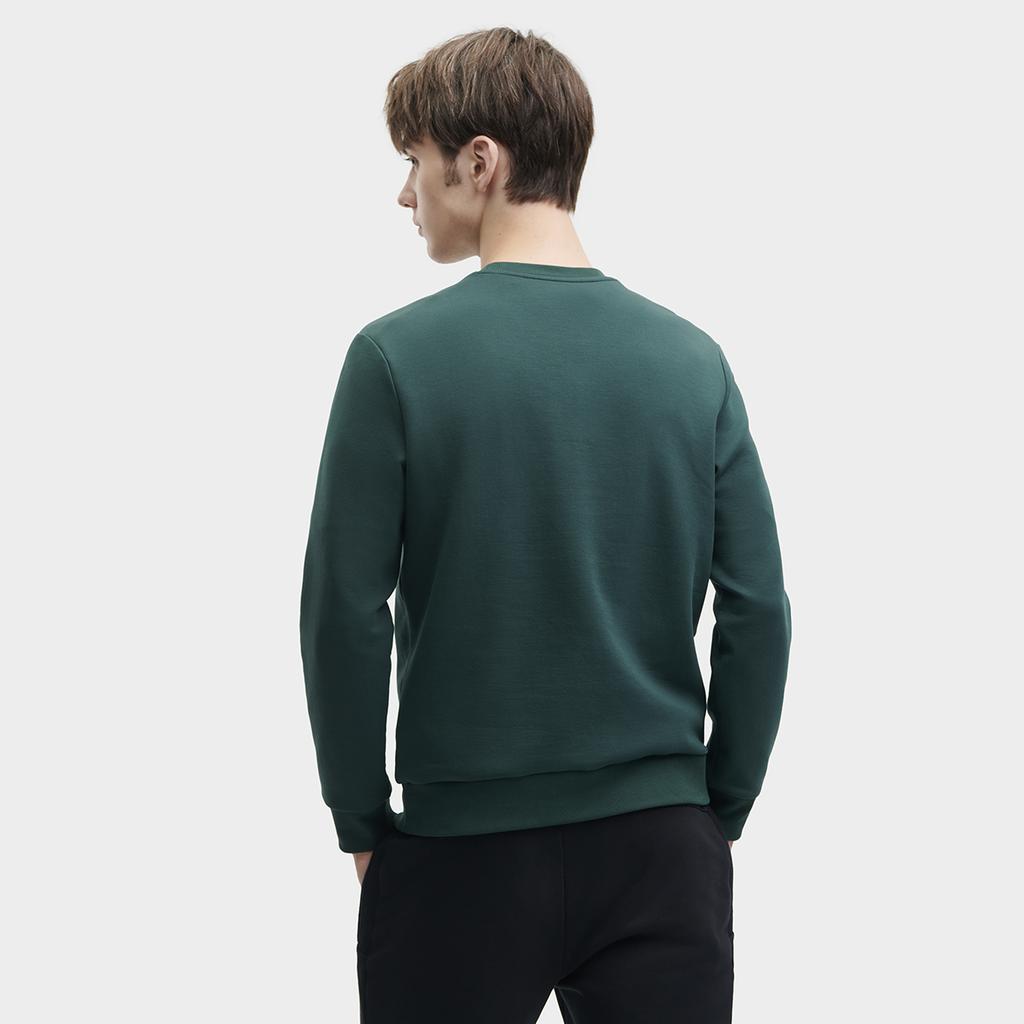 Fila X The Met 2023 Winter New Knit Pullover Casual Basic Crewneck Sweatshirt Men Sweatshirt Deep-Bamboo-Green F11M348217F-DG
