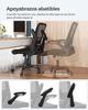 SONGMICS Office Chair, Desk Chair, Mesh Swivel Chair, Ergonomic Computer Chair, Lumbar Support, Oscillating, Seat 53 cm, Folding Armrests, Black
