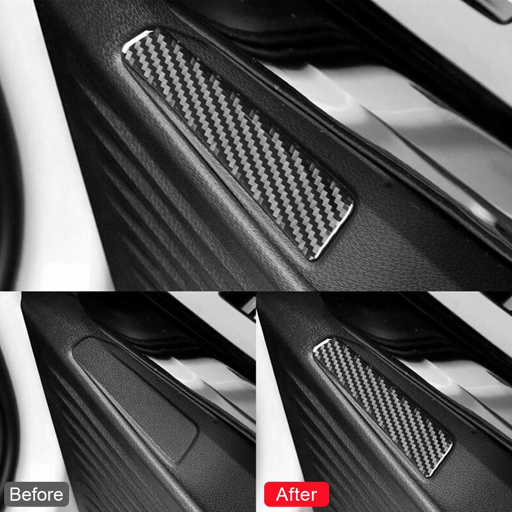 For Volkswagen ID.4 2021-2026 Front Door Trim Sticker Black Carbon Fiber Interior Accessories Decor Upgrade Not for US Models