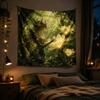 Forest Elf Fairy Anime Tapestry, Galaxy Mushroom Wall Hanging, Nature Fantasy Wall Decor Blanket for Bedroom Dorm