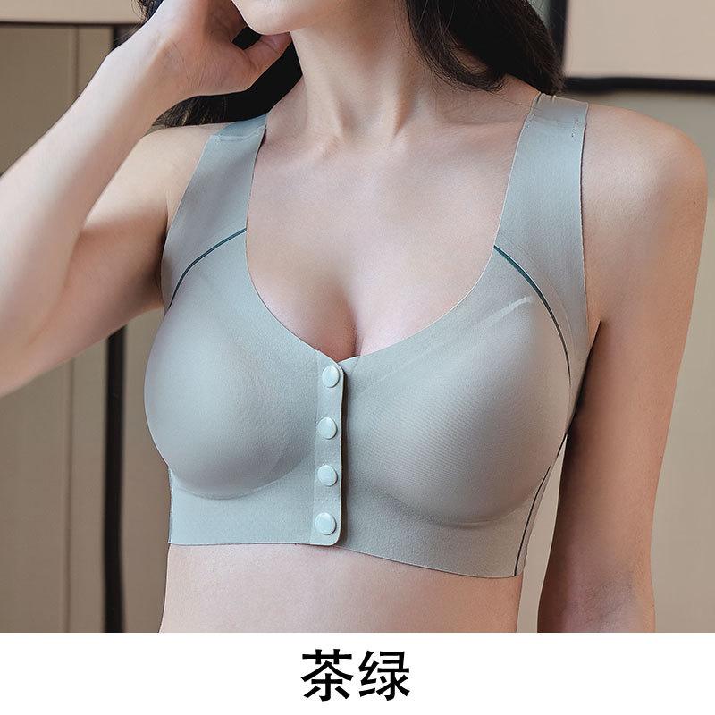 

Спереди пряжка бесшовная красивая спинка большого размера нижнее белье для мам женское удобное дышащее без стального кольца фиксированная чашка под грудью крышка 6XL (recommended 240-140 kg 110/115BCDE