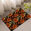 Home Relaxation Cozy Crystal Velvet Area Mat with Pumpkin & Leaf Design - Durable, Comfortable Floor Mat for Living Room