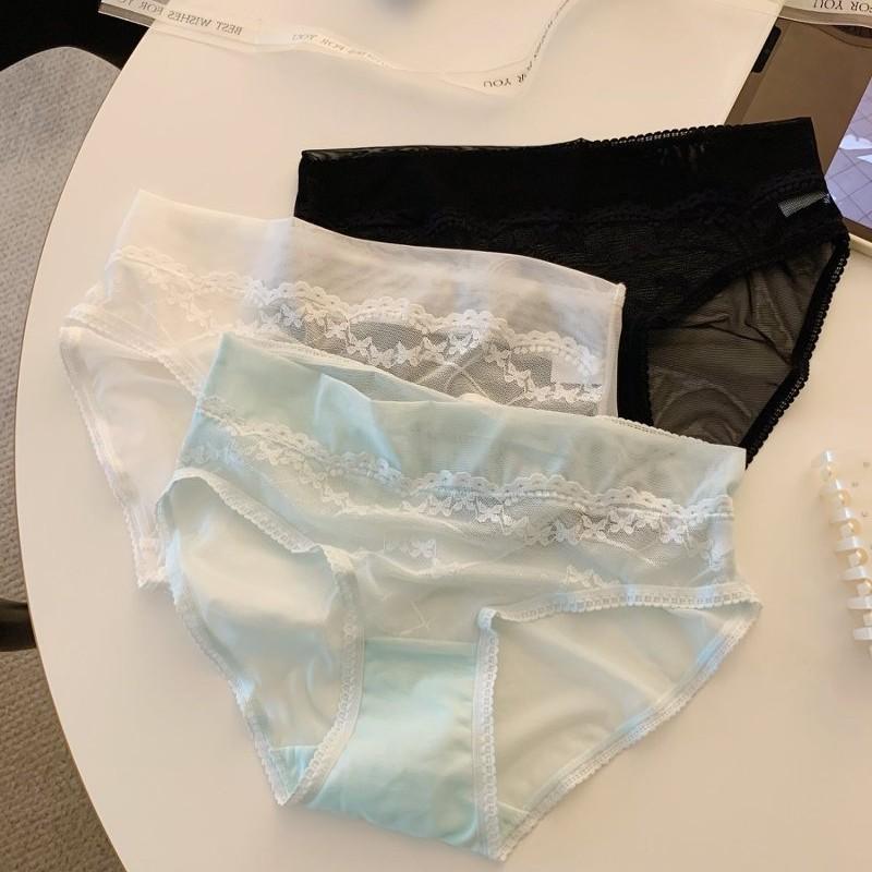 Ladies Summer Light Luxury Sexy Lace Careful Machine Waist Triangle Briefs