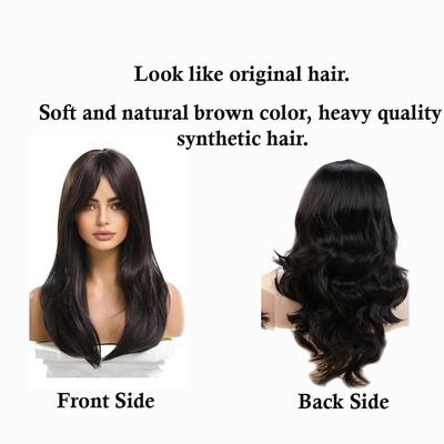 Flysales Light Weight Comfortable Curly Full Head Hair Wig For Women and Girls Synthetic Hair Medium Size 18 Inch Curly Step Natural Brown