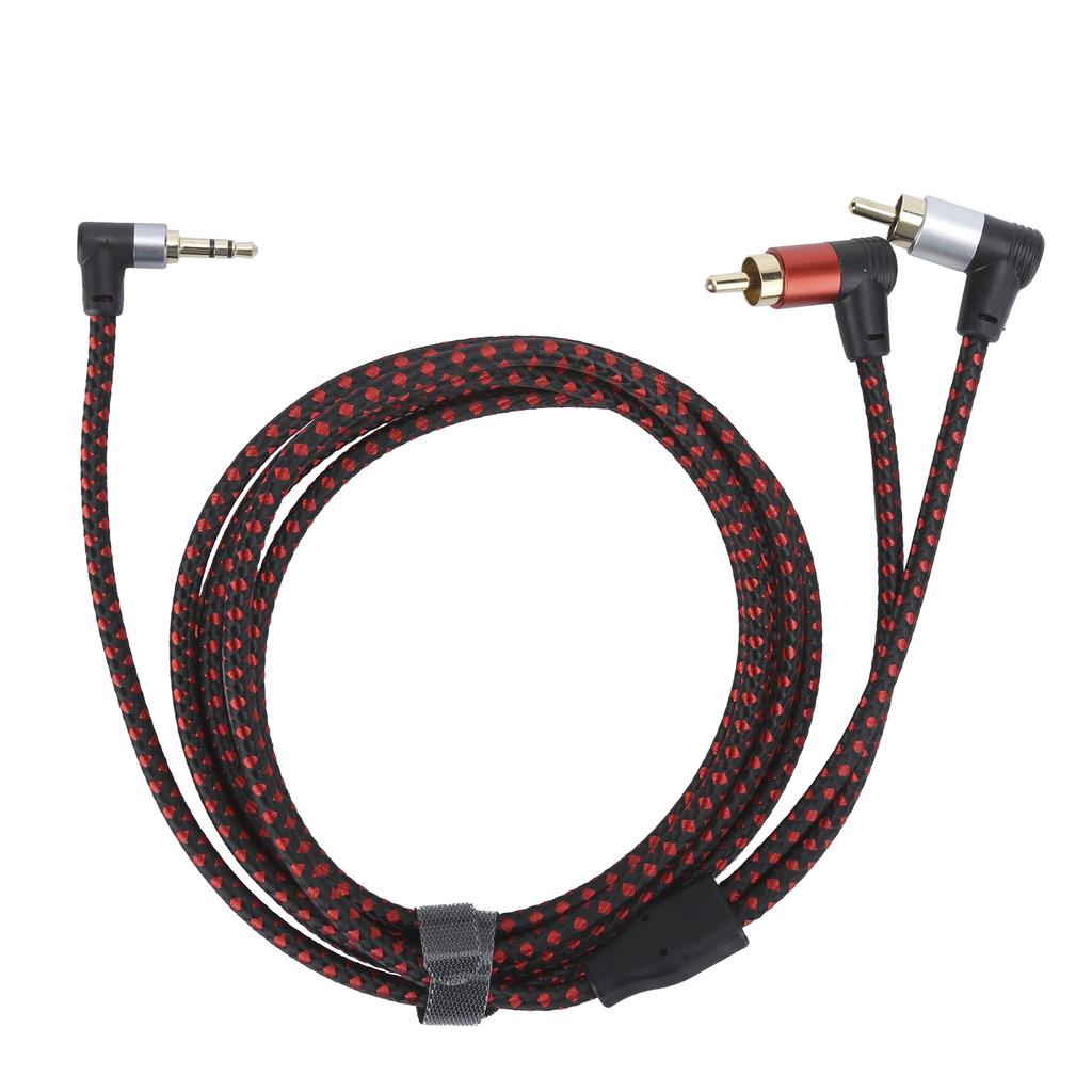 90 μοιρών 3.5mm Αρσενικός Βύσμα σε 2RCA Αρσενικό Καλώδιο ήχου ABS Στερεοφωνικό Καλώδιο Μικροφώνου για DVD Ηχείο 2m