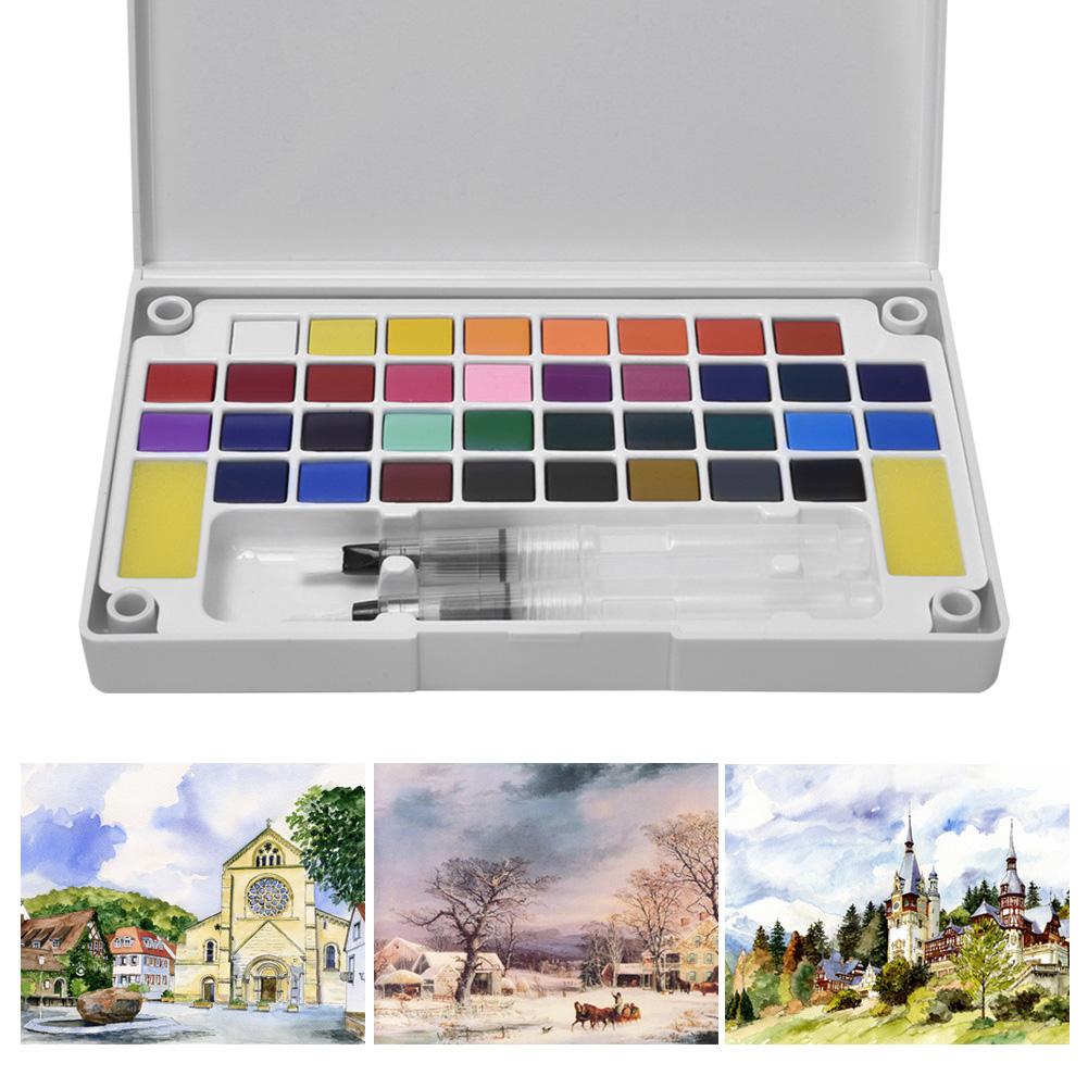 Solid Pigment Children Outdoor Sketch Painting Portable Pigment Kit Art Supply36 Colors