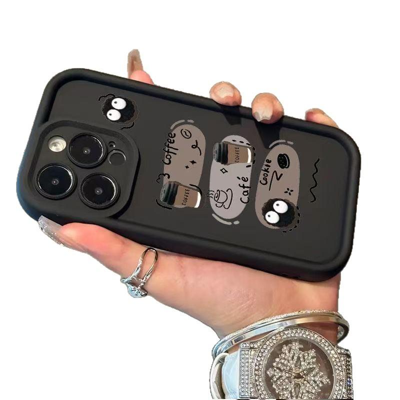 Cute applicable iphone16pro mobile phone case Apple 15 anti-drop 14 briquettes 13promax new 12x coffee