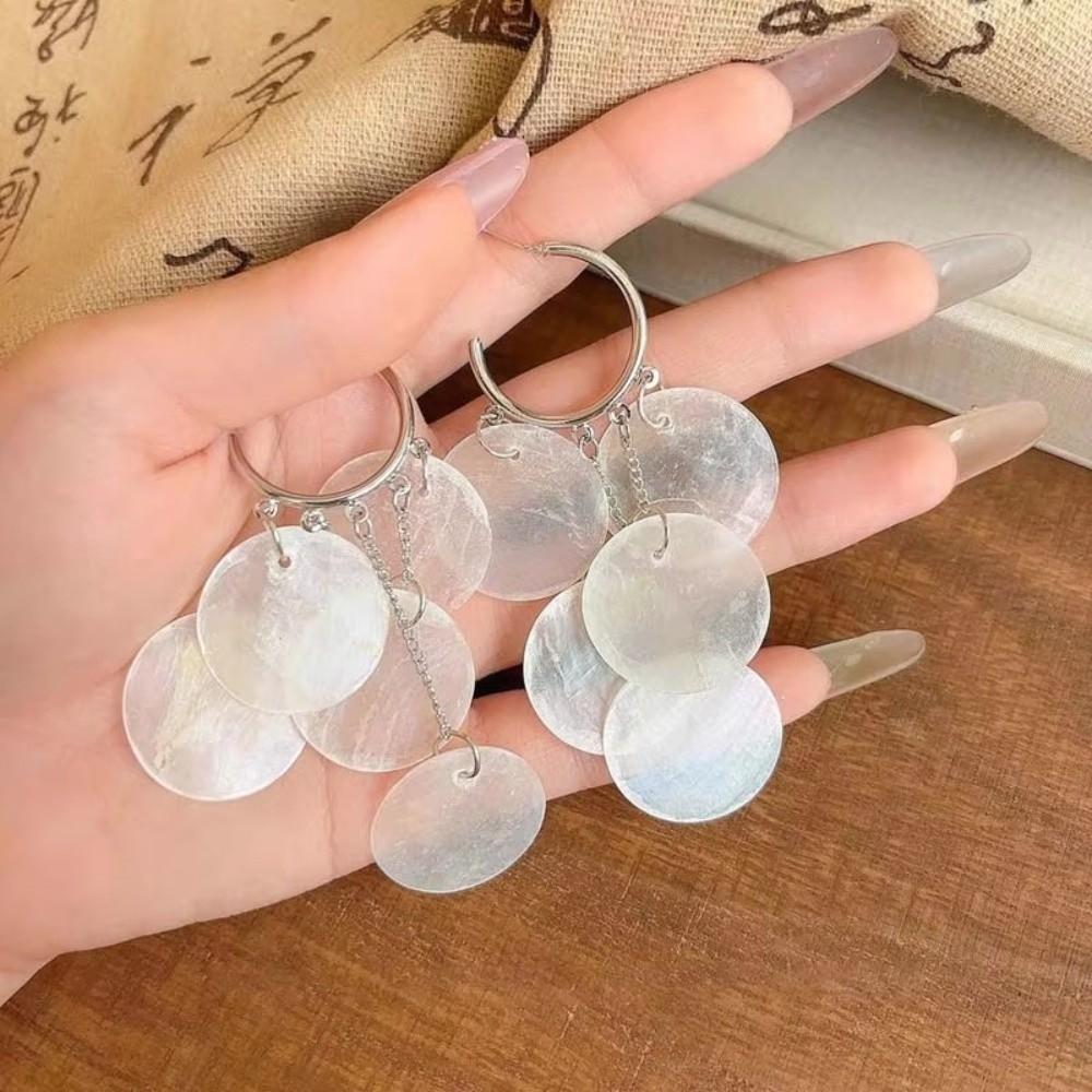 Bohemian Style Tassel Earrings Petal Drop Dangle Earrings Korean Shell Dangle Earrings Holiday